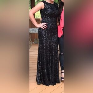 Stunning Black Sequin Evening Gown